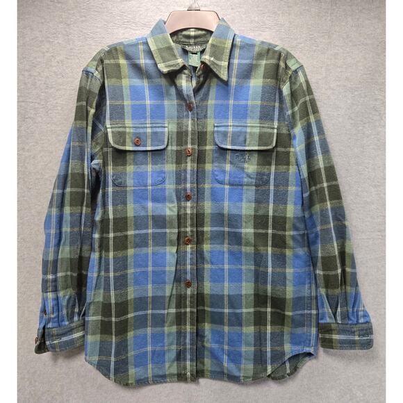Lauren Ralph Lauren Classic Plaid Flannel Button Front Shirt Size PS - Picture 1 of 4